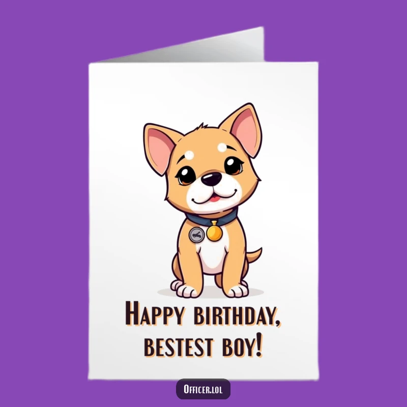 Free Printable Puppy Birthday Card: Proud Badge Holder Funny Downloadable Gift