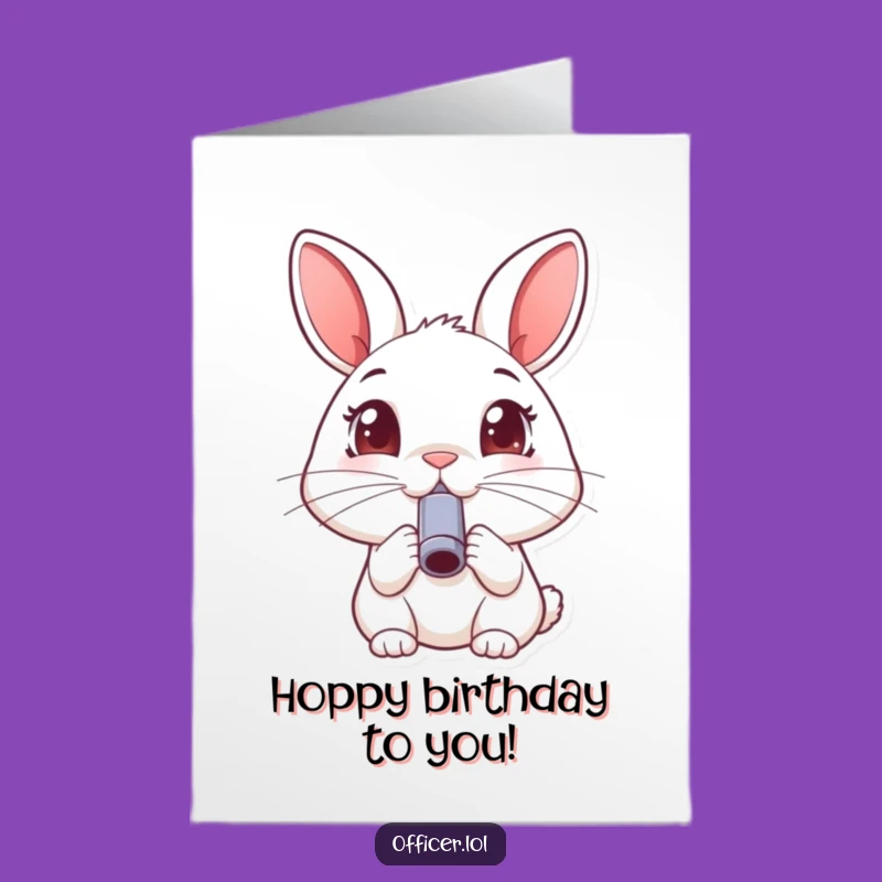 Free Printable Rabbit Birthday Card: Whistleblower of Funnym Downloadable Gift