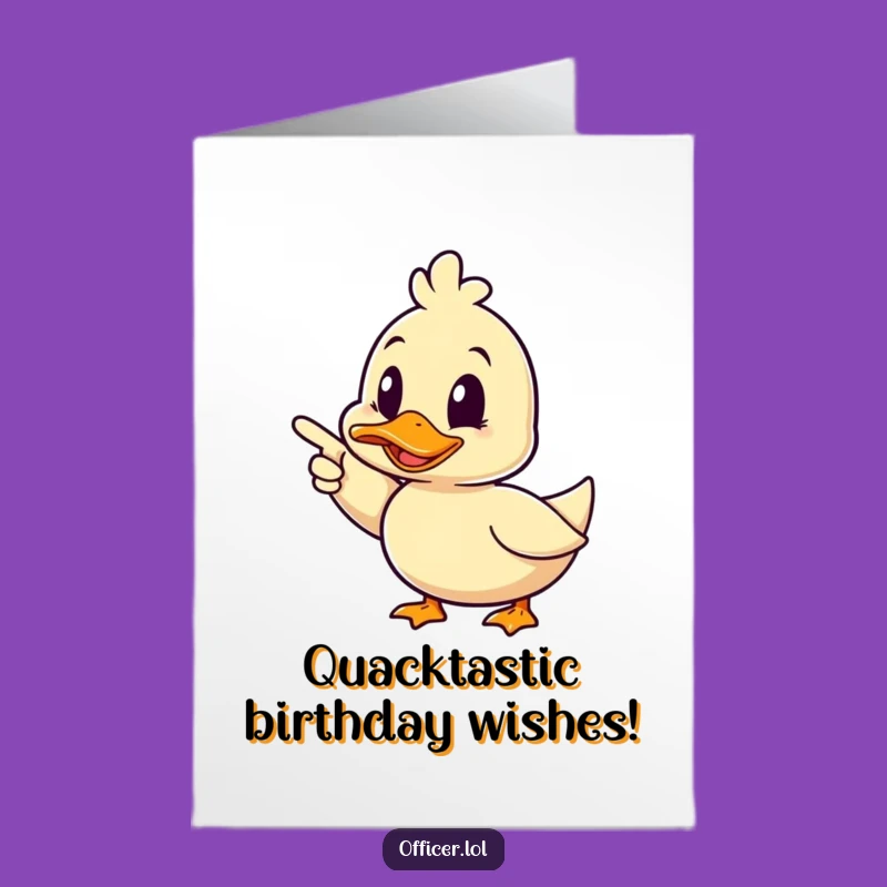 Free Printable Funny Duck Birthday Card: Winking Pointer, Downloadable Gift