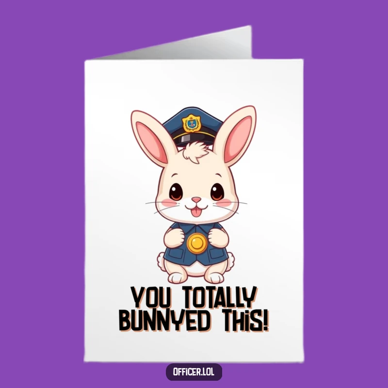 Free Printable Bunny Officer Congrats Card: Proud & Adorable Downloadable