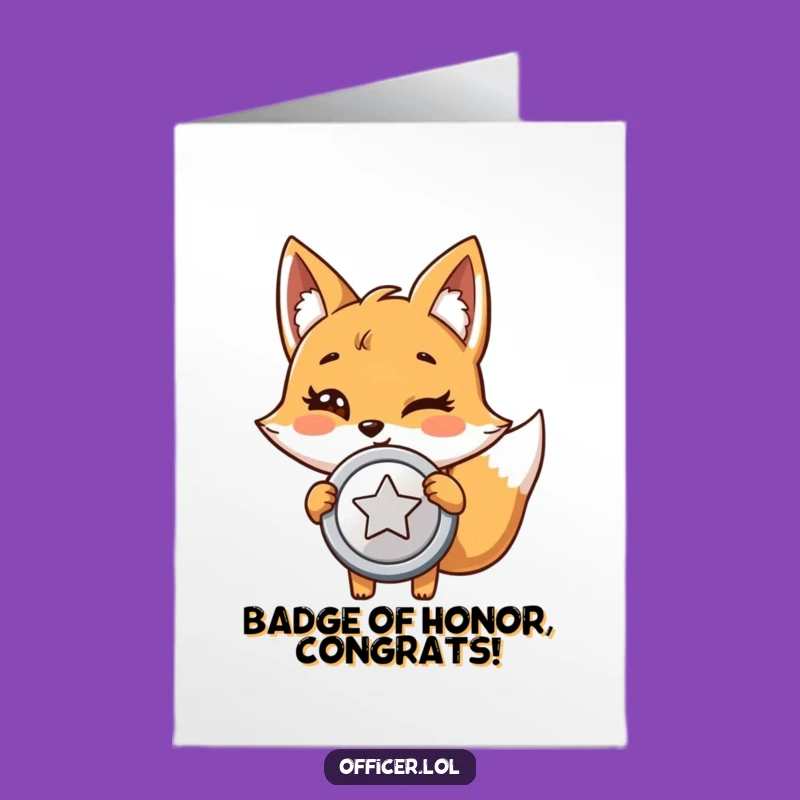 Free Printable Congrats Card: Funny Fox Detective Downloadable Achievement