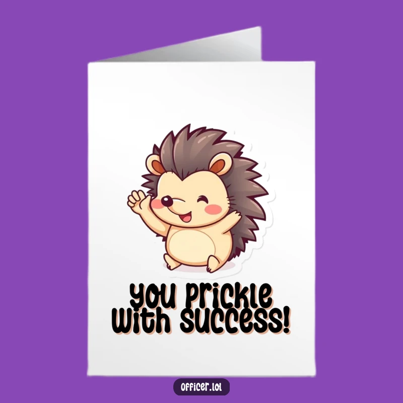 Free Printable Congrats Card: Smilin Hedgehog Salute, Humorous Downloadable Gift for Achievements