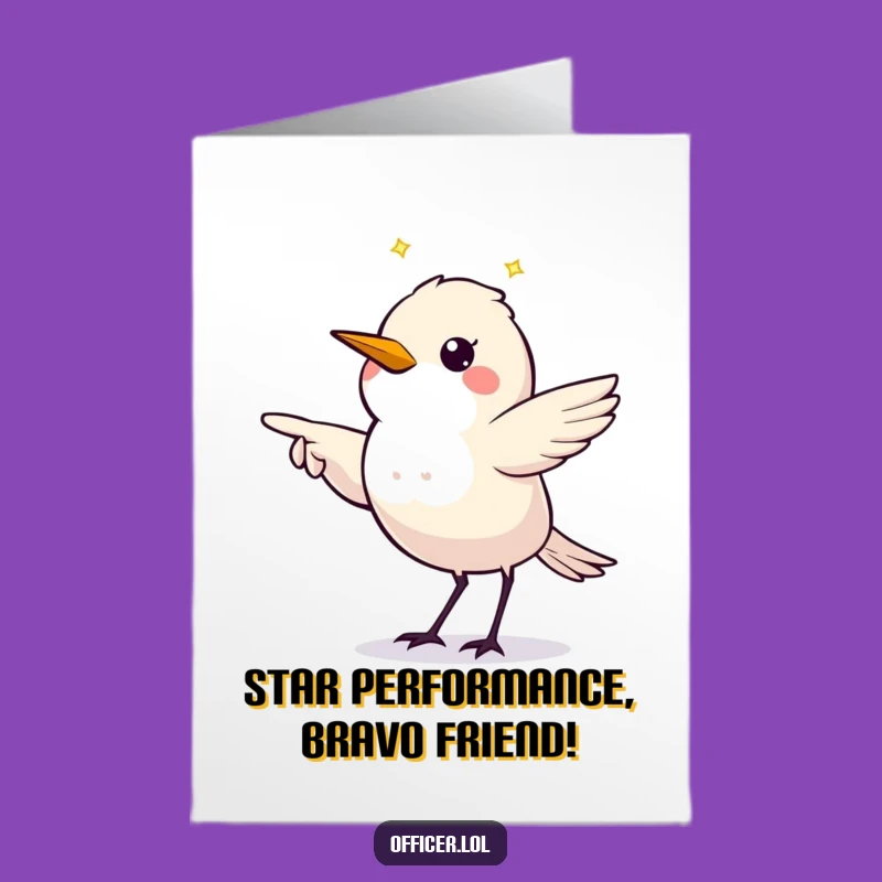 Free Printable Congrats Card: Starling Points the Way, Funny Downloadable Gift