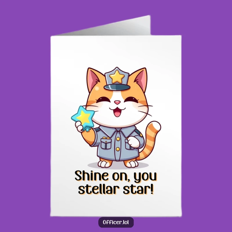 Free Printable Congratulations Card: Cat's Got the Badge, Funny Downloadable for Your Success