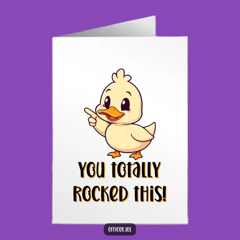 Free Printable Duck Congratulations Card: Winking Pointer, Downloadable Gift for Success