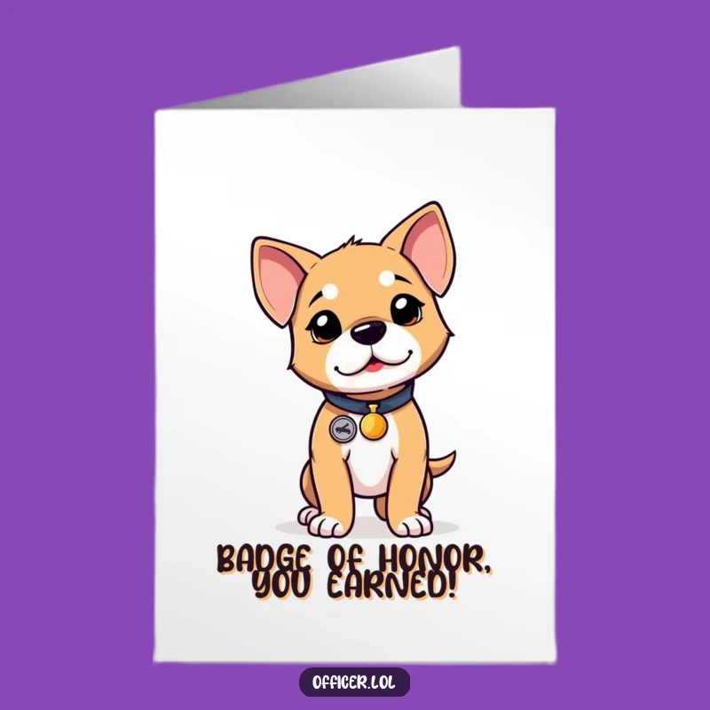 Free Printable Puppy Congrats Card: Proud Badge Winner Funny Downloadable Gift
