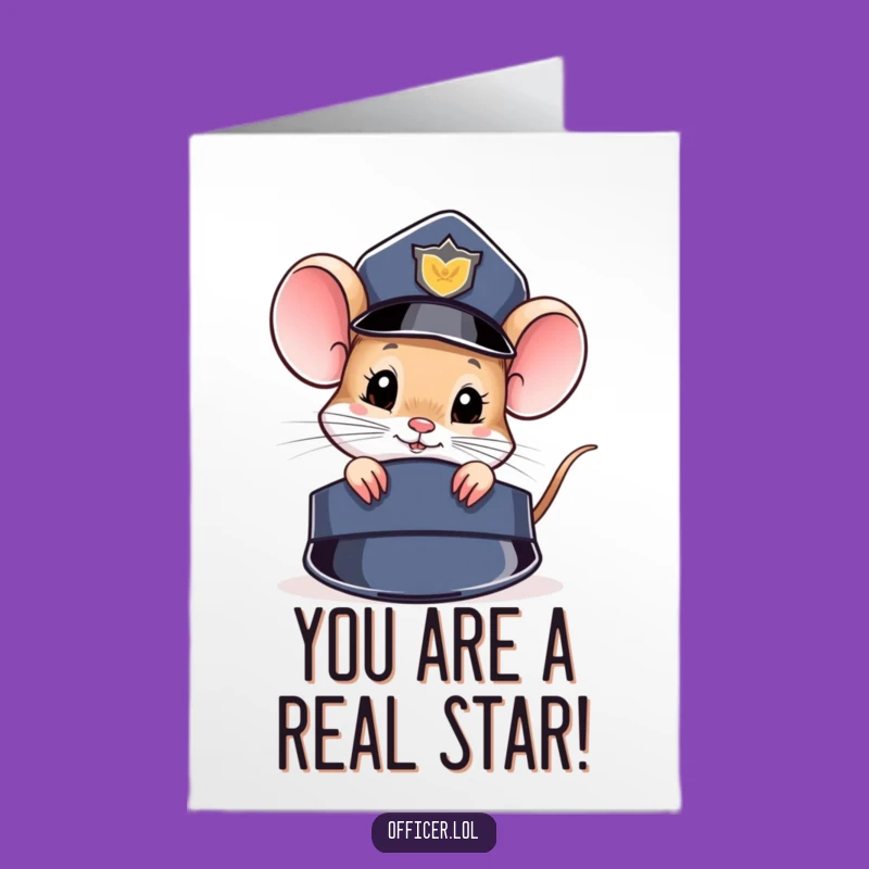 Free Printable Congrats Card: Mouse Detective, Humorous Downloadable Gift for Solved Cases