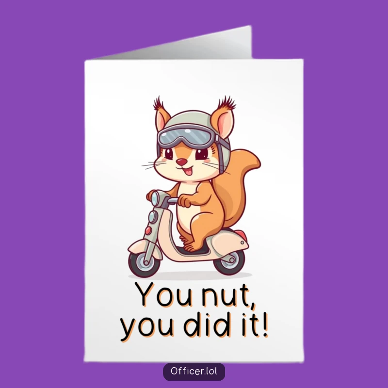 Free Printable Squirrel Congratulations Card: Fast Track to Success Funny Gift