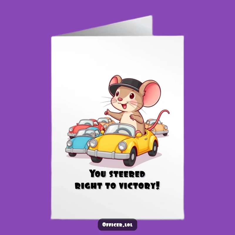Free Printable Congratulations Card: Mouse Directing Success, Funny Downloadable for Wins & Milestones