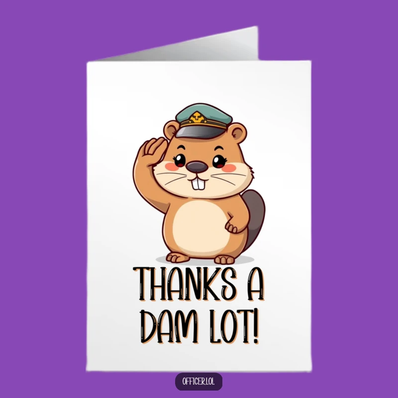Free Printable Beaver Thank You Card: Determined Salute, Grateful Downloadable Gift