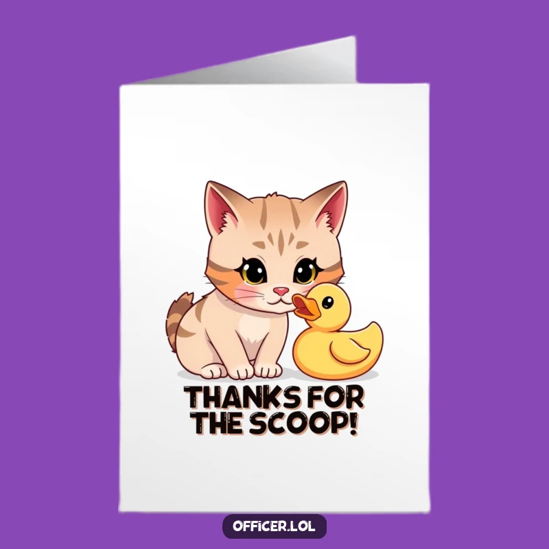 Free Printable Thank You Card: Funny Cat Duck Interrogation Downloadable Gratitude
