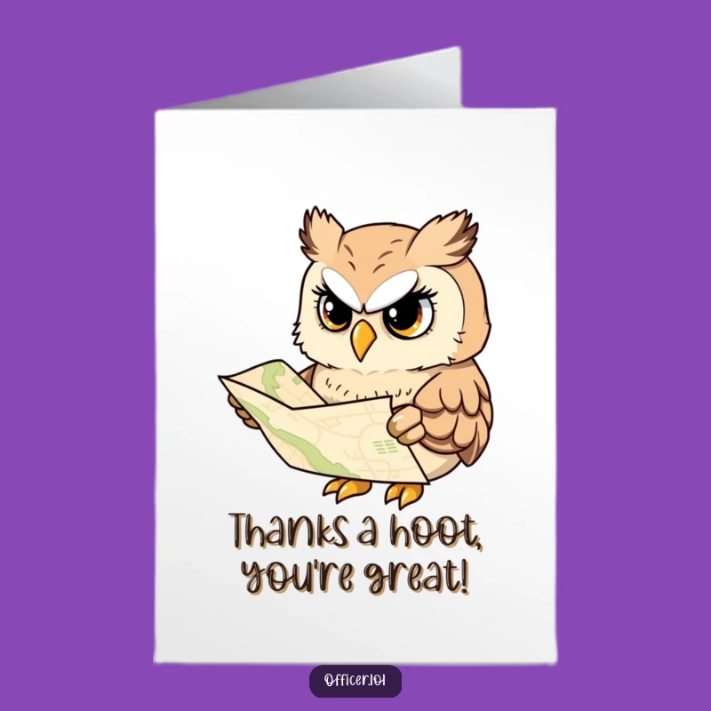Free Printable Thank You Card: Owl's Map of Gratitude - Funny Downloadable Gift