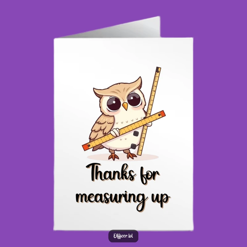 Free Printable Thank You Card: Owl Tower Measure, Funny Gratitude Downloadable