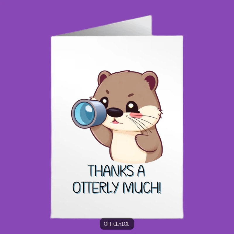 Funny Free Printable Thank You Card: Otter Spyglass, Appreciative Downloadable Gift!