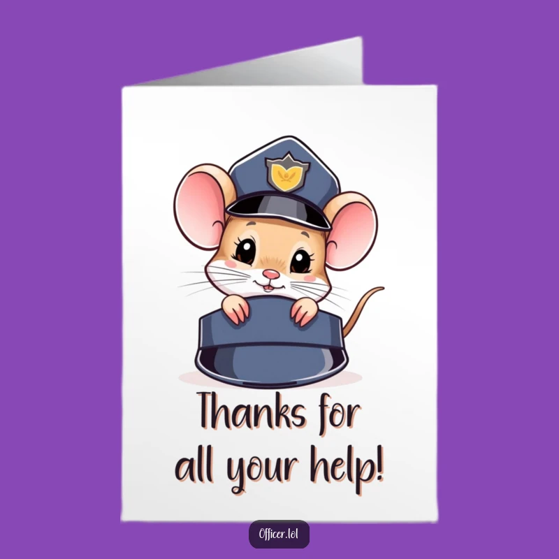 Free Printable Thank You Card: Grateful Mouse Detective, Humorous Downloadable Gift of Thanks