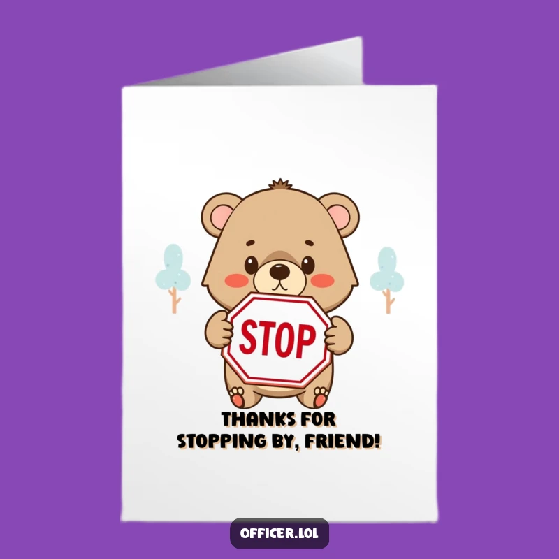 Free Printable Thank You Card: Bear Cub Thanks You, Funny Downloadable!