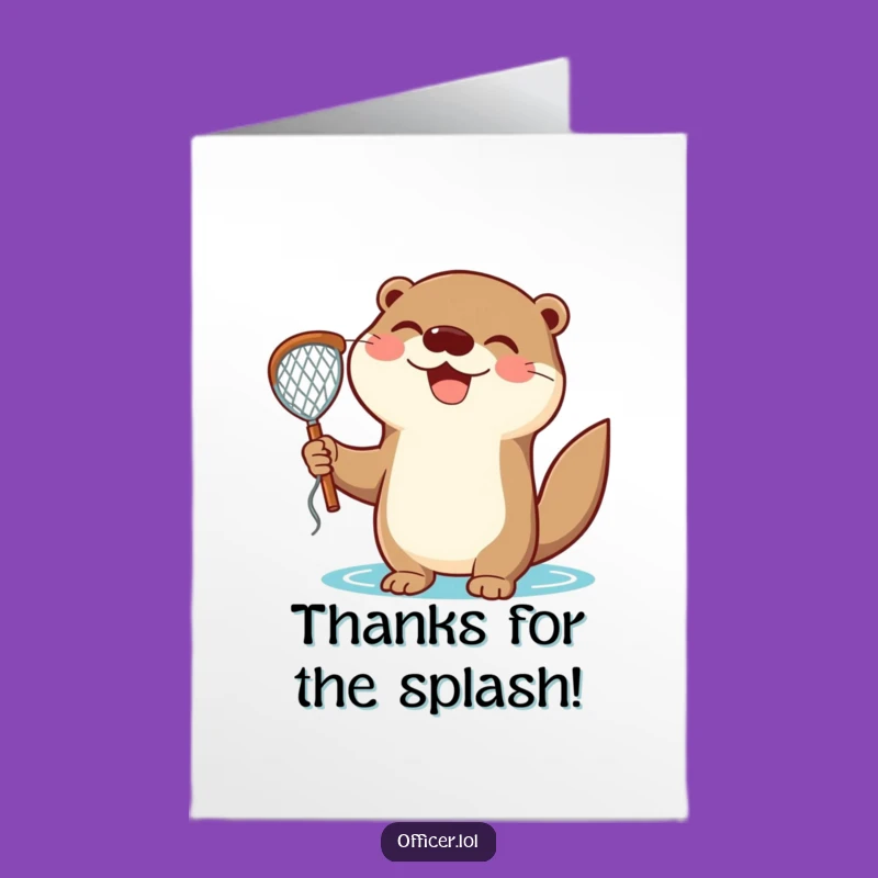 Free Printable Thank You Card: Grateful Otter Catch, Humorous Downloadable Gift of Thanks