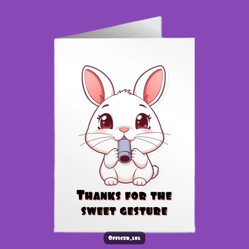 Free Printable Rabbit Thank You Card: Whistleblower of Gratitude Funny Gift