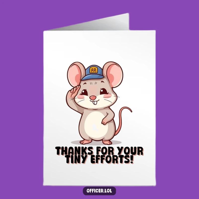 Free Printable Mouse Thank You Card: A Proud Salute of Thanks - Print at Home