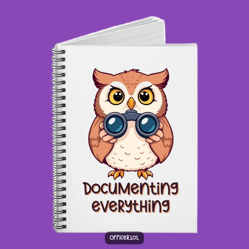 Funny Owl Binoculars Notebook: Jot Down Ideas with Alert Curiosity, Great Gift