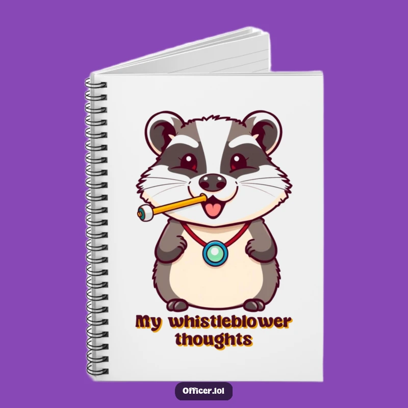 Funny Badger Whistle Notebook: Jot Down Ideas with a Cheerful Officer, Thoughtful Funny Gift!