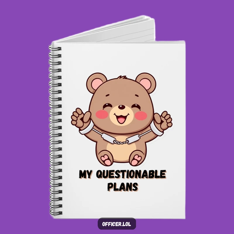 Funny Bear Handcuffs Notebook - Jot Down Adorable Plans