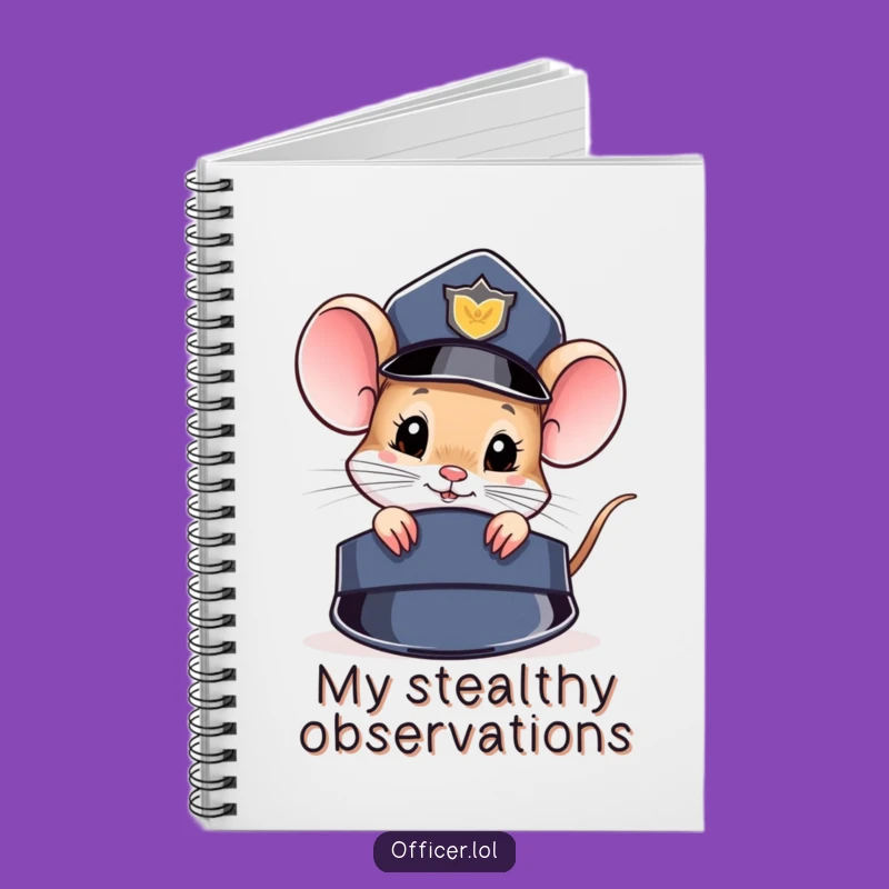 Funny Mouse Cop Hat Notebook: Jot Down Clues with Curious Mouse Style