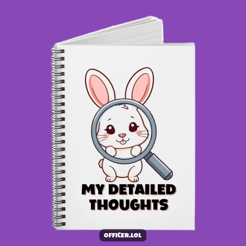Funny Notebook: Shy Rabbit with Magnifying Glass - Jot Down Discoveries