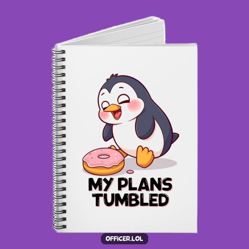 Funny Penguin Donut Notebook: Jot Down Thoughts with This Clumsy Bird