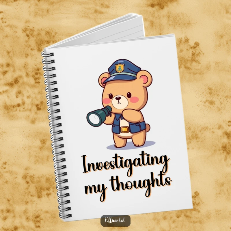 Funny police bear notebook, a journal with a brave officer theme, perfect for writing down funny thoughts and ideas.