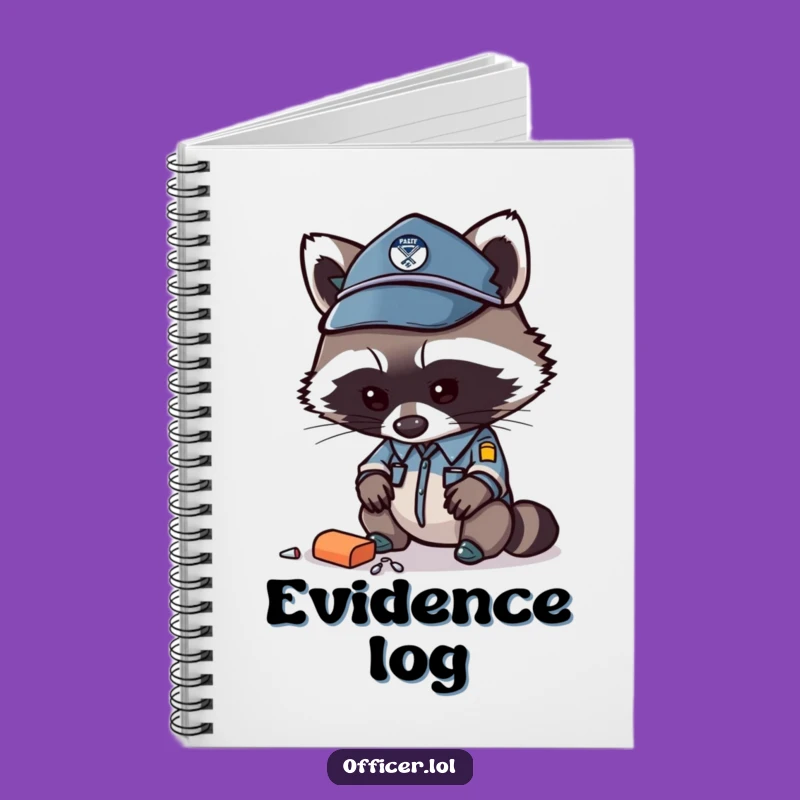 Funny Raccoon Officer Notebook - Jot Down Clues with Investigative Charm