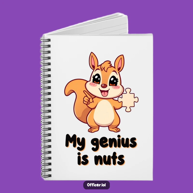Funny Solved Puzzle Squirrel Notebook: Energetic Character Journal, Brilliant Funny Gift