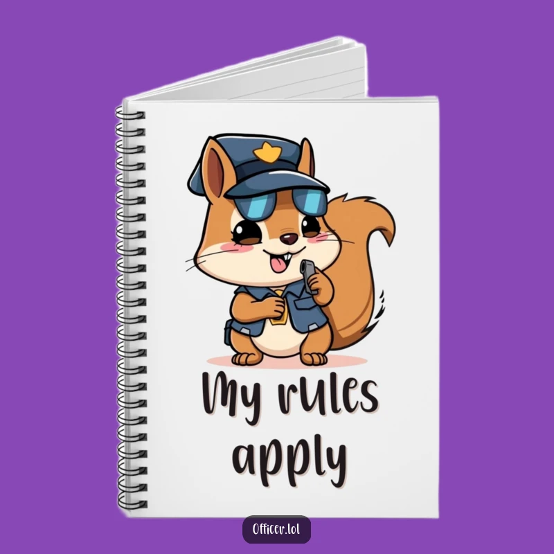 Funny Squirrel Officer Notebook - Jot Down Plans with Determined Focus & Charm