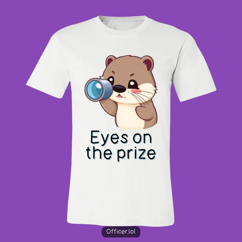 Funny Otter Spyglass T-Shirt: Joyful Explorer Design, Humorous Gift