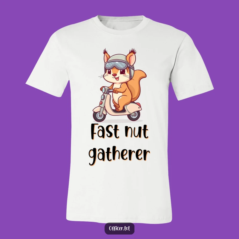 Funny Squirrel Scooter T-Shirt - Determined Rider Tee