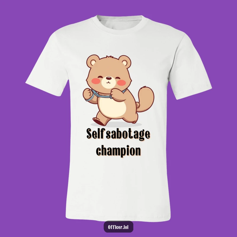 Funny Bear in Handcuffs T-Shirt: Chase Your Dreams with Humor!