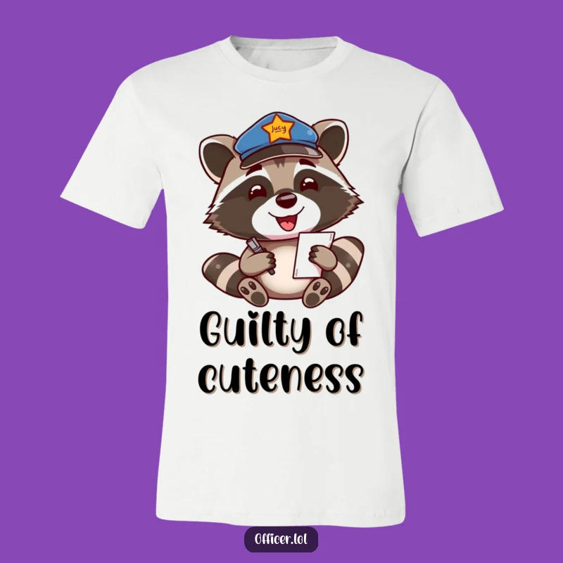 Funny Raccoon Officer T-Shirt: Wear Your Enthusiasm with a Smile