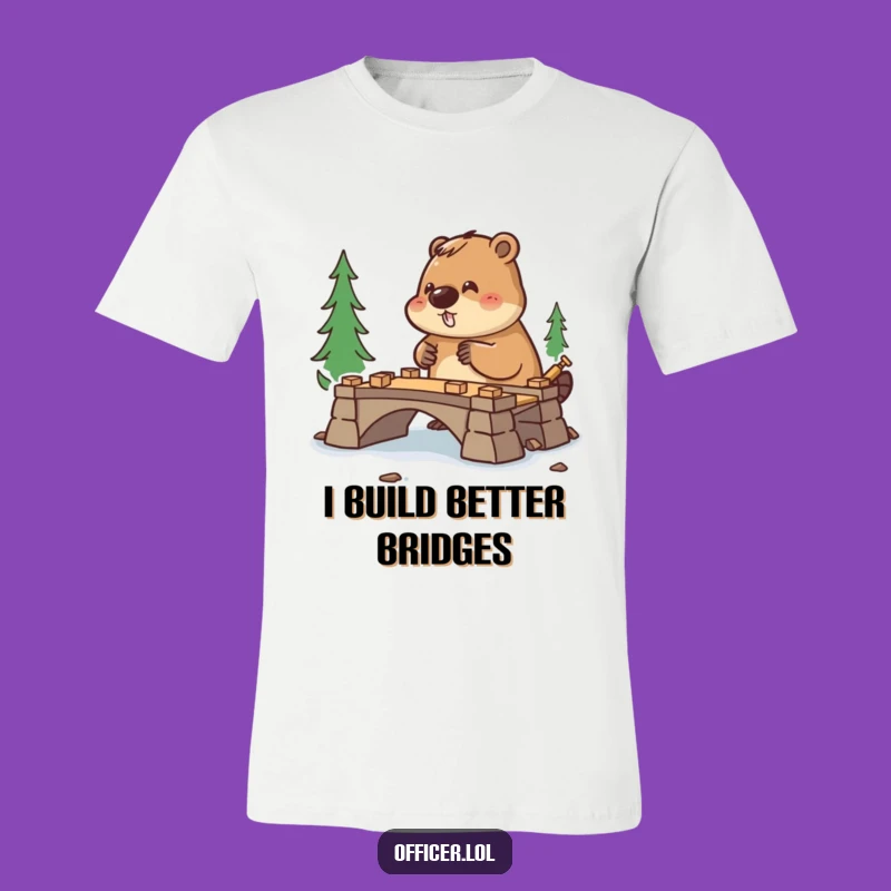 Funny Beaver T-Shirt: Diligent Builder Construction Tee, Perfect Gift