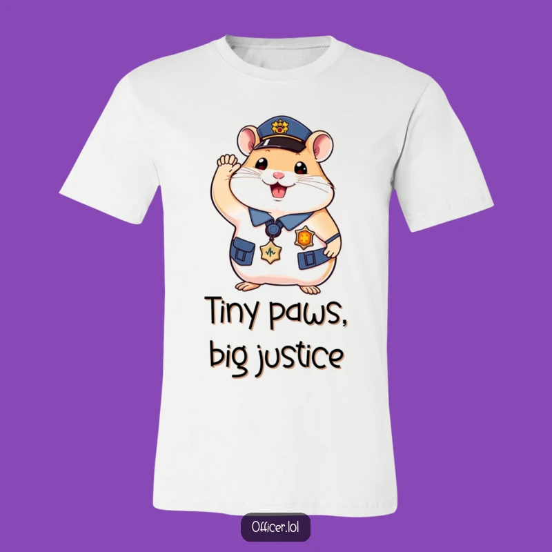 Funny Hamster Officer T-Shirt - Adorable Law Enforcement Critter Gift for Him or Her