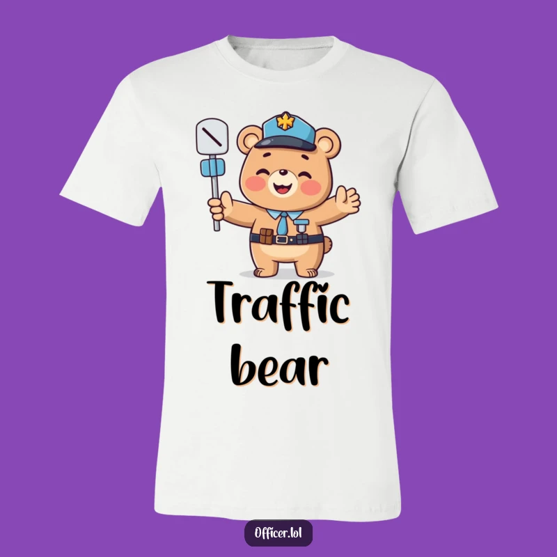 Funny Bear Officer T-Shirt: Navigate Your Day with Humor and Style!