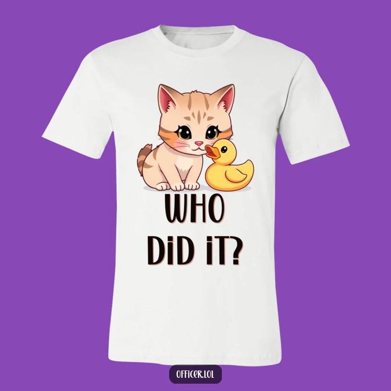 Funny Cat Detective Tee: Show Your Curiosity with This Hilarious Cartoon Cat Shirt