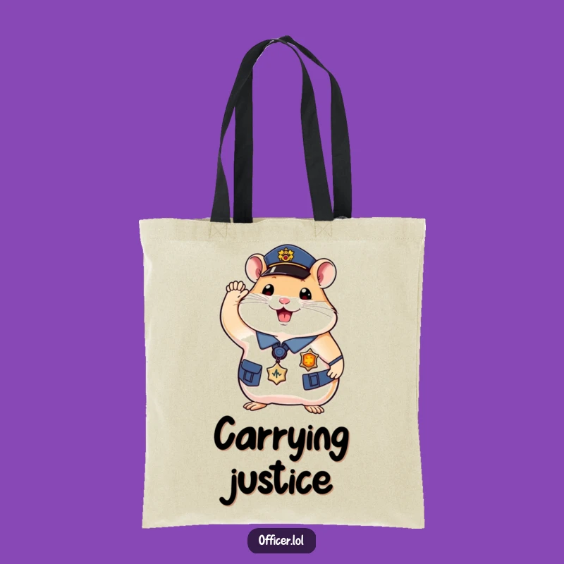 Funny Hamster Officer Tote Bag - Carry Your Essentials with Adorable Lawful Charm