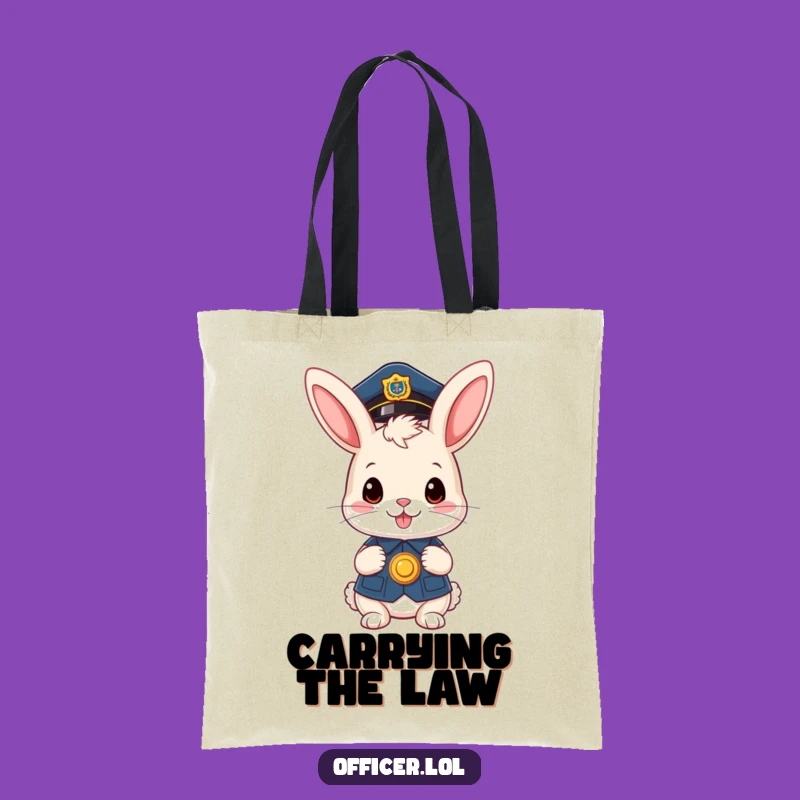 Funny Bunny Officer Tote Bag: Carry Your Essentials with Cute Authority!