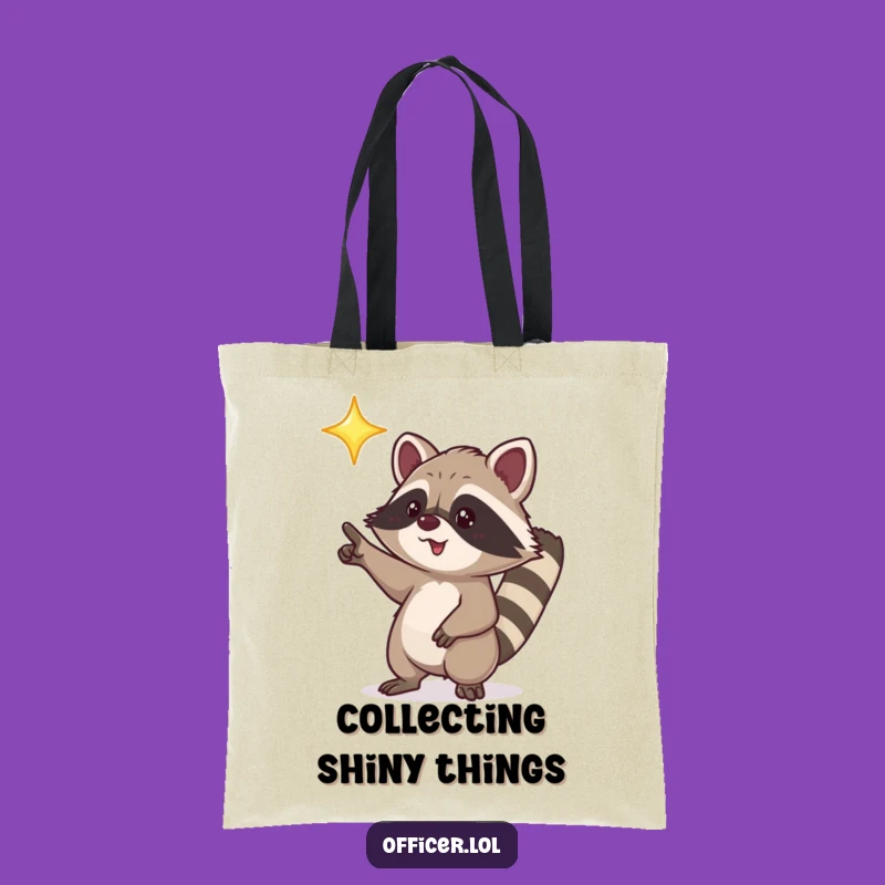 Funny Raccoon Star Tote Bag: Pointer Design, Practical Humorous Gift