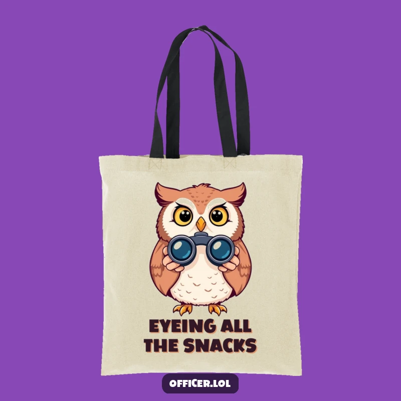 Funny Owl Binoculars Tote Bag: Chic Curious Observer Bag, Ideal Funny Gift