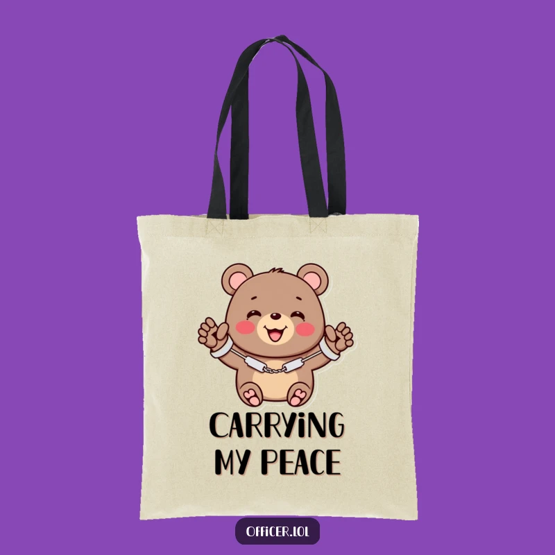 Funny Bear Handcuffs Tote Bag - Carry Your Cuteness