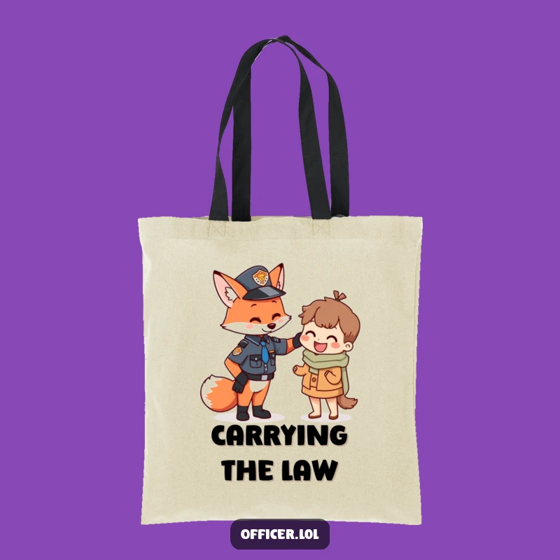 Funny Fox Officer Tote Bag: Carry Your Essentials with a Smile