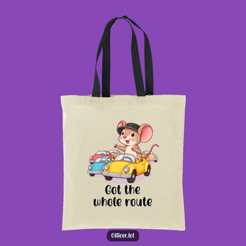 Funny Mouse Tote Bag: Determined Director's Car Carrier