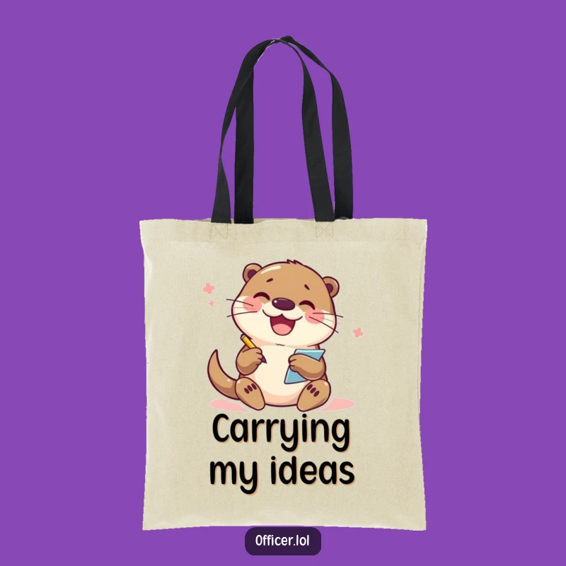 Funny Otter Note-Taker Tote Bag: Carry Your Ideas with Joyful Charm