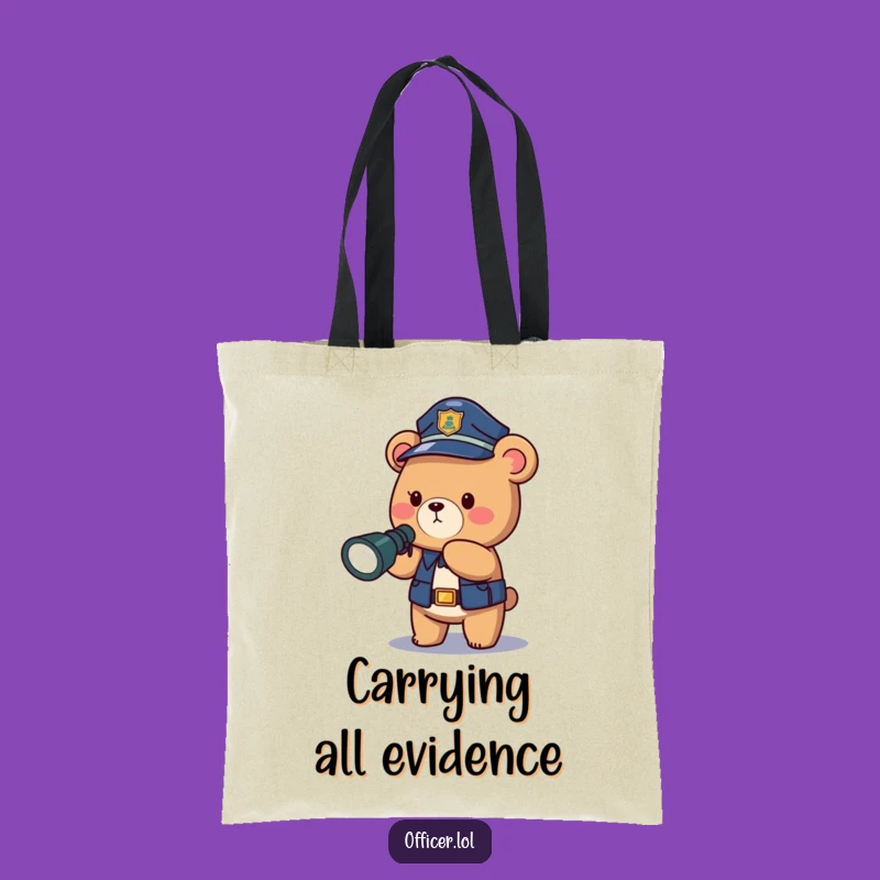 Funny Police Bear Tote Bag: Brave Officer's Handy Carry-all for Essentials